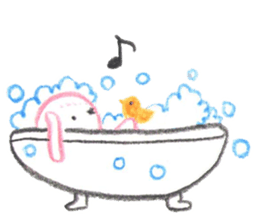 Little Red Riding Hood and pink rabbit sticker #10689731