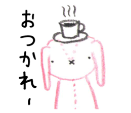 Little Red Riding Hood and pink rabbit sticker #10689740