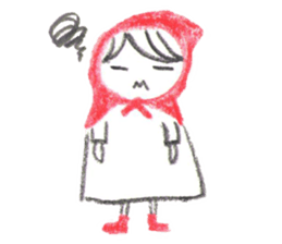 Little Red Riding Hood and pink rabbit sticker #10689742