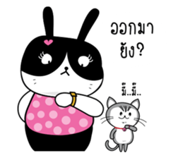 Crazy Cat & Fat Rabbit by Happi studio 2 sticker #10692388