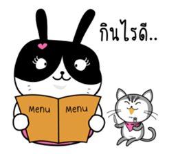 Crazy Cat & Fat Rabbit by Happi studio 2 sticker #10692392