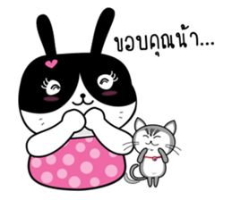 Crazy Cat & Fat Rabbit by Happi studio 2 sticker #10692394