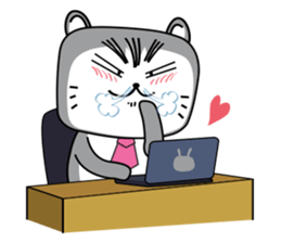 Crazy Cat & Fat Rabbit by Happi studio 2 sticker #10692397