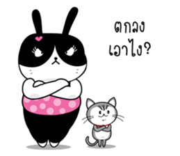 Crazy Cat & Fat Rabbit by Happi studio 2 sticker #10692404