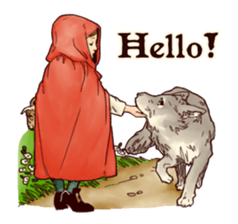Little Red Hood of the antique sticker #10694626