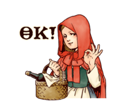 Little Red Hood of the antique sticker #10694628