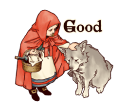 Little Red Hood of the antique sticker #10694629