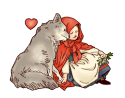 Little Red Hood of the antique sticker #10694635