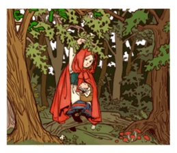 Little Red Hood of the antique sticker #10694652