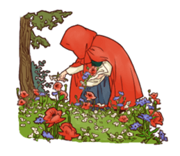 Little Red Hood of the antique sticker #10694653