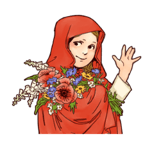 Little Red Hood of the antique sticker #10694655