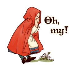 Little Red Hood of the antique sticker #10694660