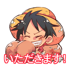 สติ๊กเกอร์ไลน์ ONE PIECE MESHI Sticker