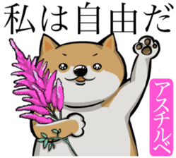Dog and the language of flowers sticker #10701471