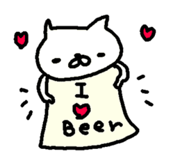 Cute Cat Love Beer! sticker #10703381