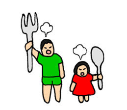 Dwarf brother and sister Taro and Hanako sticker #10703813