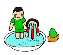 Dwarf brother and sister Taro and Hanako sticker #10703814