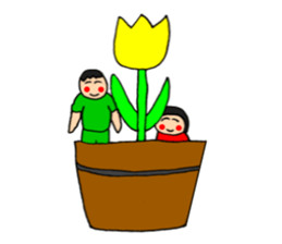 Dwarf brother and sister Taro and Hanako sticker #10703817