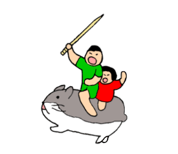 Dwarf brother and sister Taro and Hanako sticker #10703819