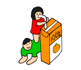 Dwarf brother and sister Taro and Hanako sticker #10703823