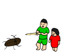 Dwarf brother and sister Taro and Hanako sticker #10703826