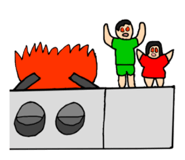 Dwarf brother and sister Taro and Hanako sticker #10703828