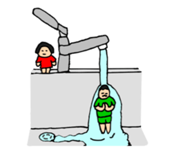 Dwarf brother and sister Taro and Hanako sticker #10703829