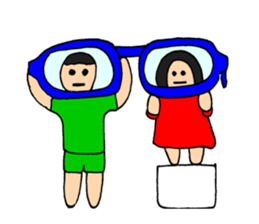 Dwarf brother and sister Taro and Hanako sticker #10703831