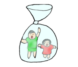 Dwarf brother and sister Taro and Hanako sticker #10703839