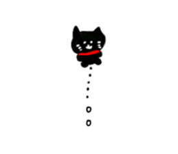 A small black cat came over sticker #10708187