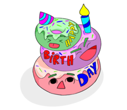 Delicious and lovely round cake sticker #10710984