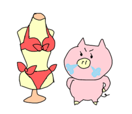 diet pig girl sticker #10711149