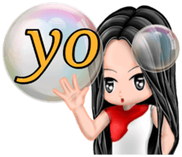 Bubble Word Girl English version sticker #10712681