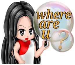 Bubble Word Girl English version sticker #10712682