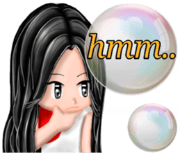 Bubble Word Girl English version sticker #10712685