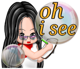 Bubble Word Girl English version sticker #10712688
