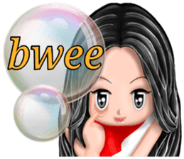 Bubble Word Girl English version sticker #10712697