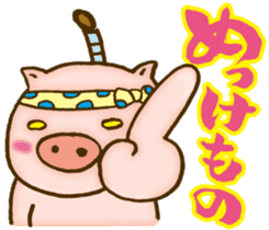 Edo pig Samurai sticker #10712843