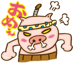 Edo pig Samurai sticker #10712854