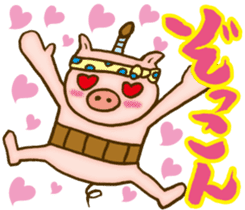 Edo pig Samurai sticker #10712861