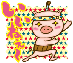 Edo pig Samurai sticker #10712878
