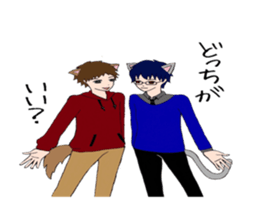 Dog and cat -based men's sticker #10714760