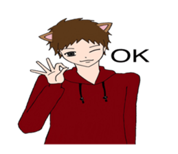 Dog and cat -based men's sticker #10714772