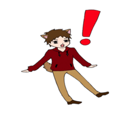 Dog and cat -based men's sticker #10714773