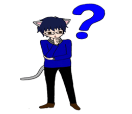 Dog and cat -based men's sticker #10714774