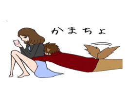 Dog and cat -based men's sticker #10714779