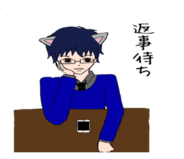 Dog and cat -based men's sticker #10714791