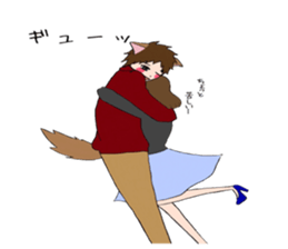 Dog and cat -based men's sticker #10714794