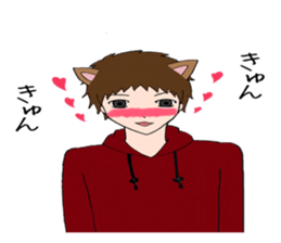 Dog and cat -based men's sticker #10714796