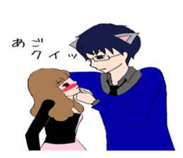 Dog and cat -based men's sticker #10714798